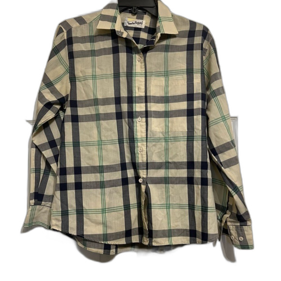 Diane Von Furstenberg Women’s Designer Plaid Shirt Size 10 - Picture 1 of 5